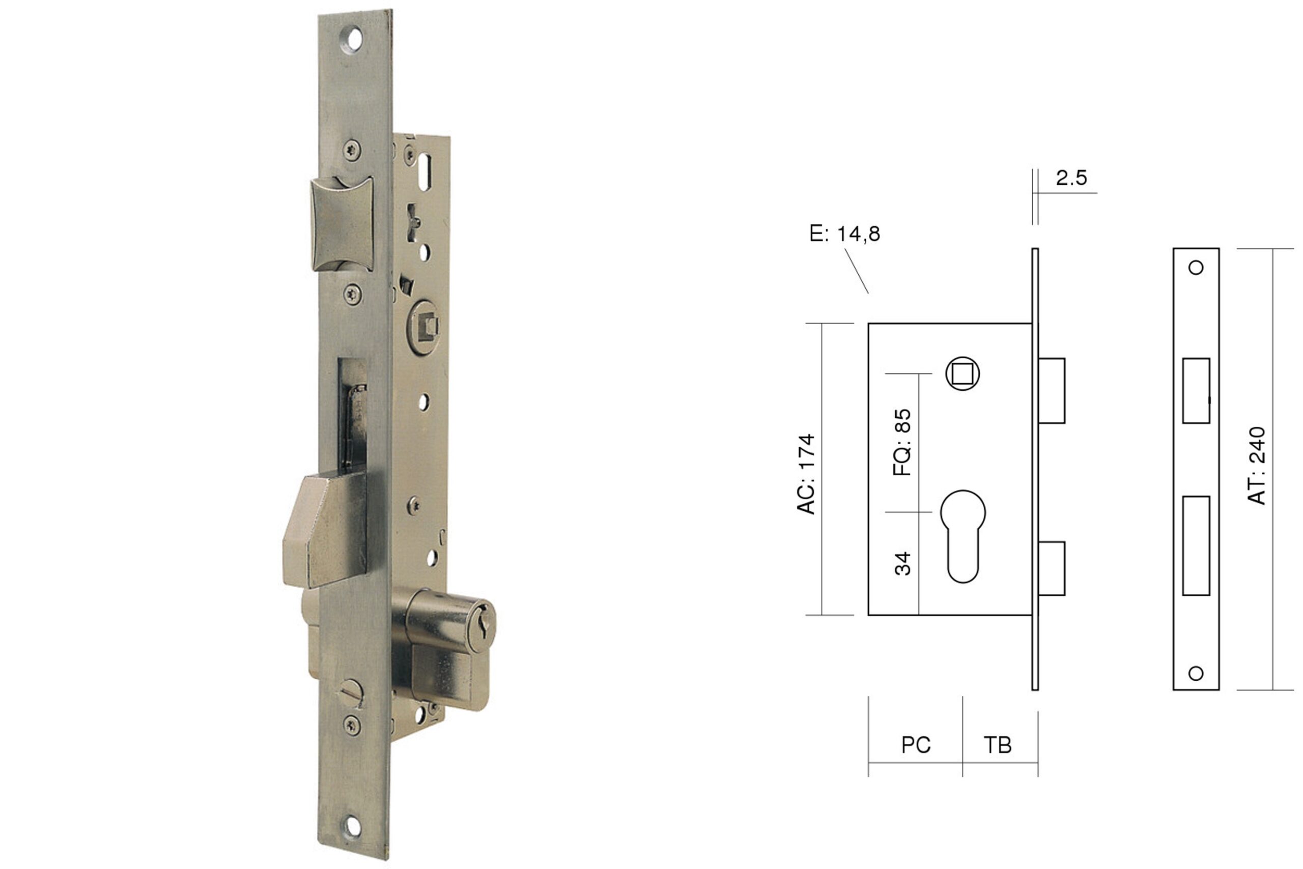 FECHADURA 4210BE255NI "TESA"