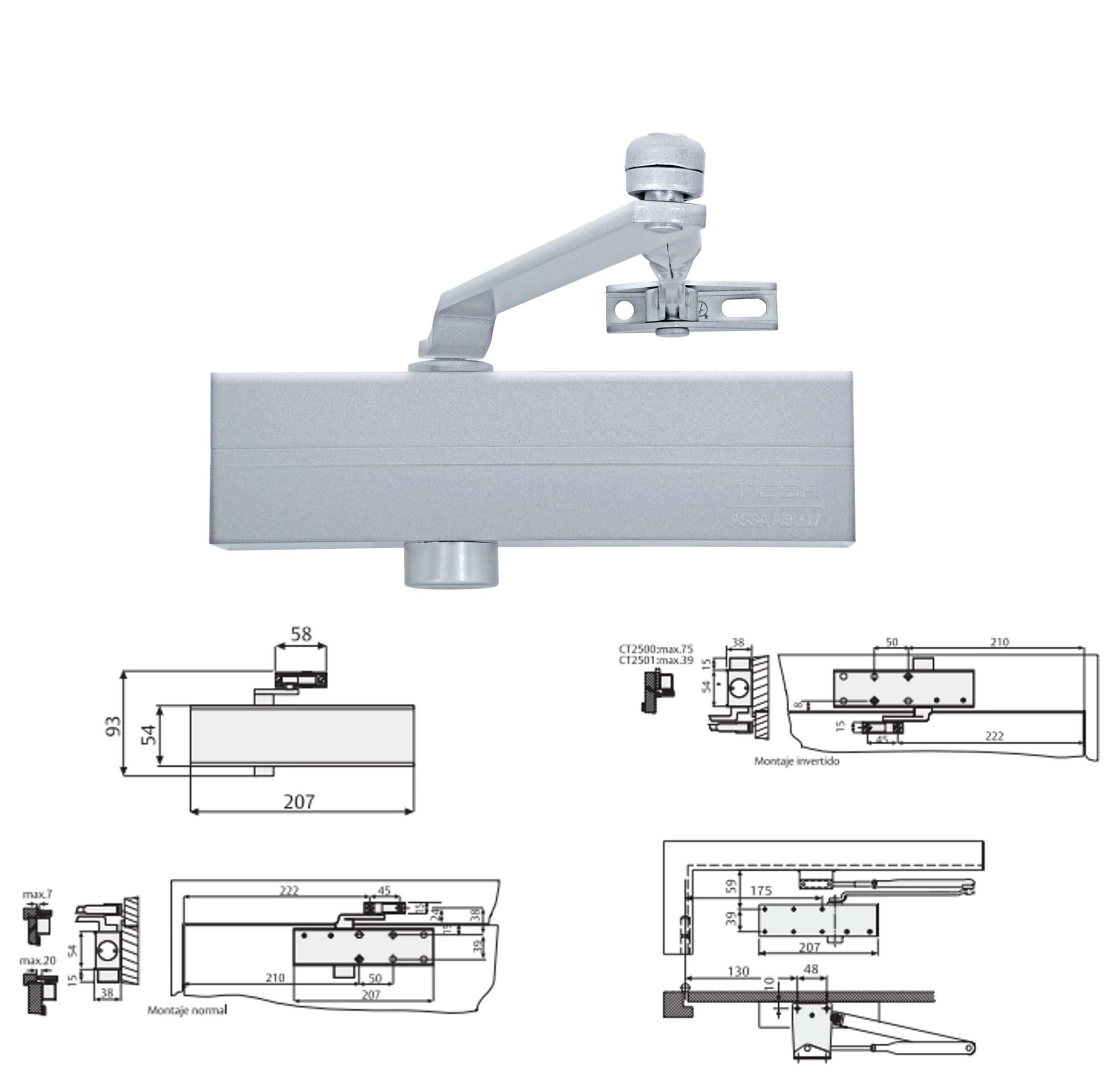 MOLA HIDRAULICA CT250134 PARAGEM PRATA "TESA"