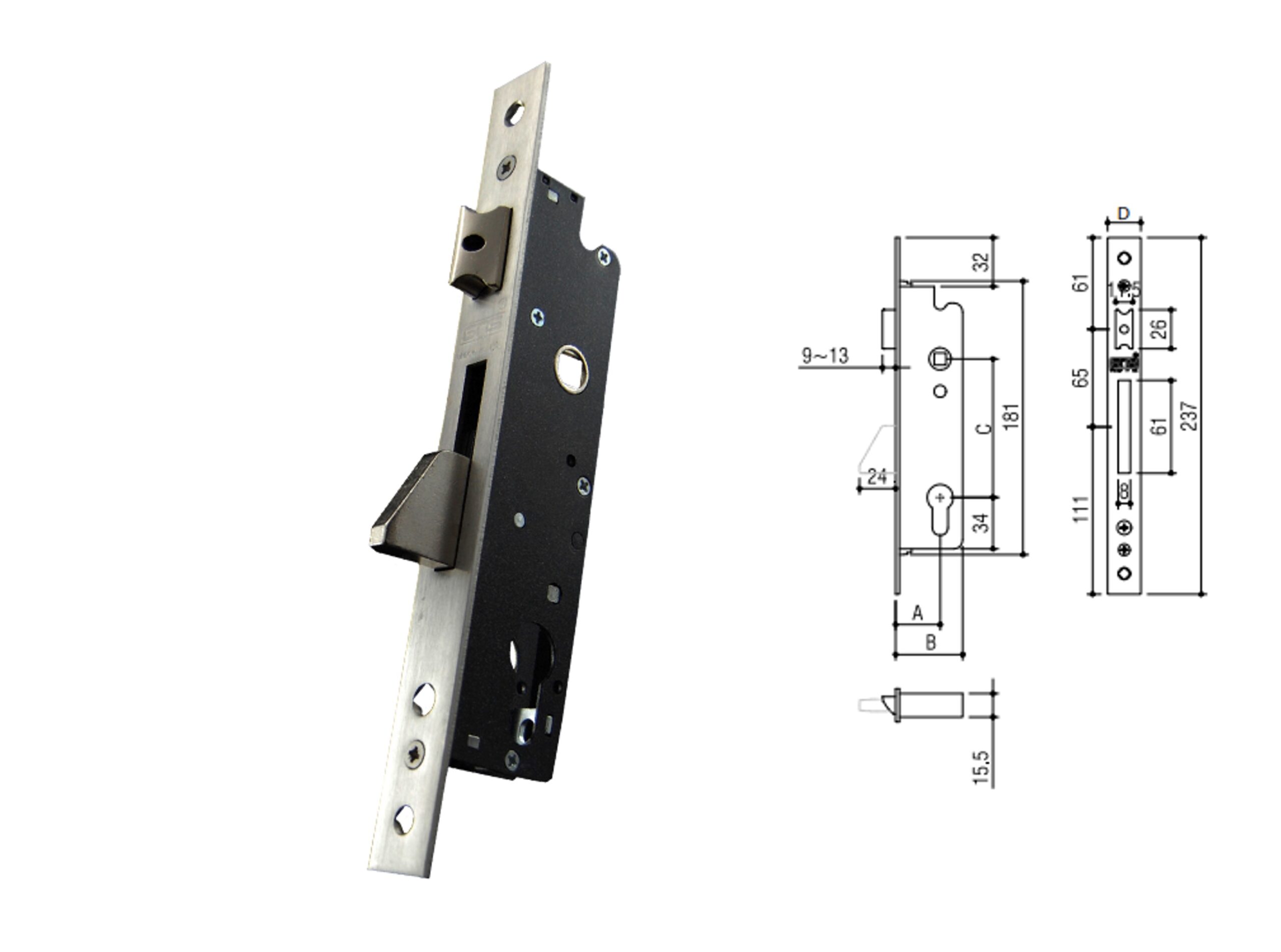 FECHADURA PRUMO 7716X30 INOX "GNS"