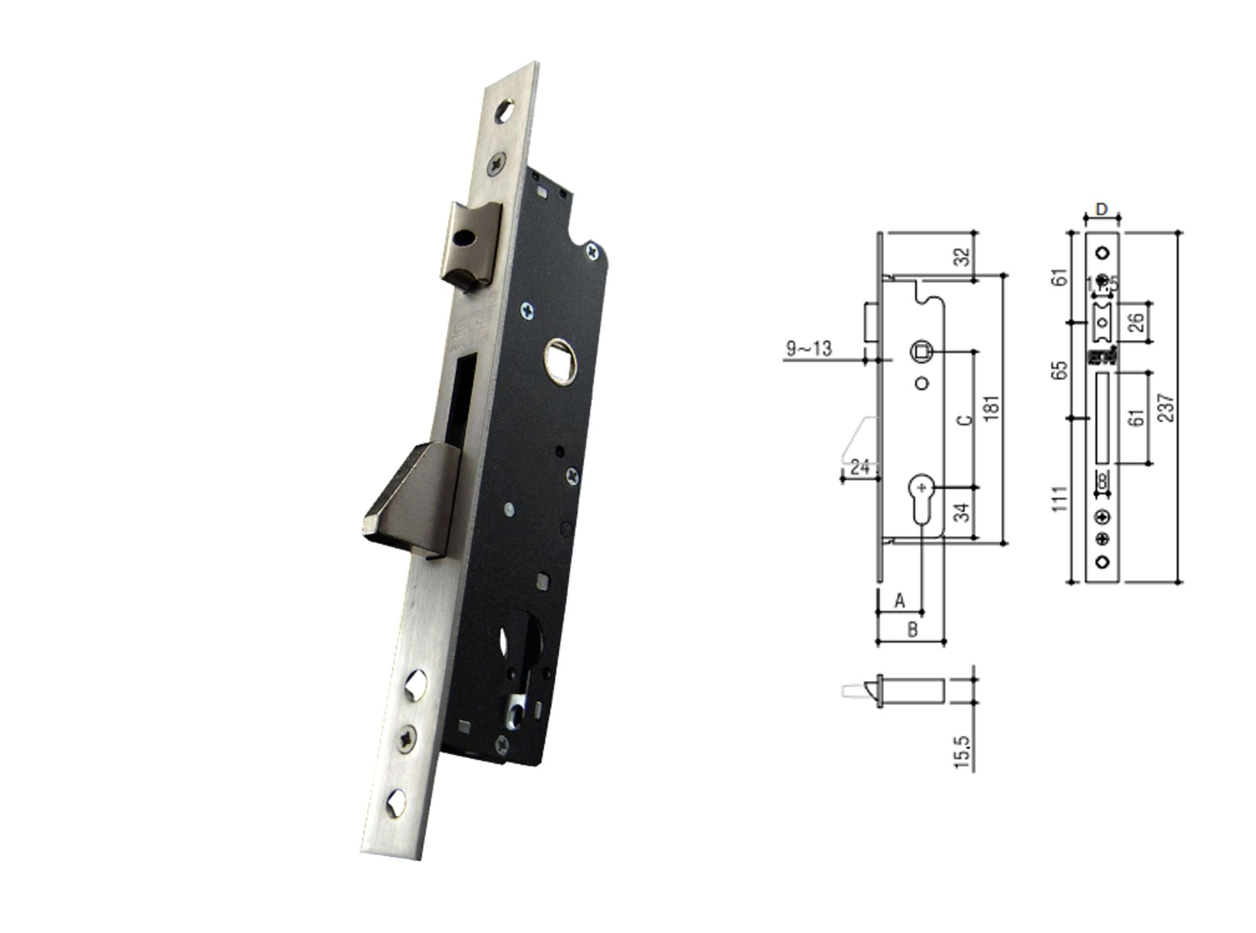 FECHADURA PRUMO 7716X25 INOX "GNS"