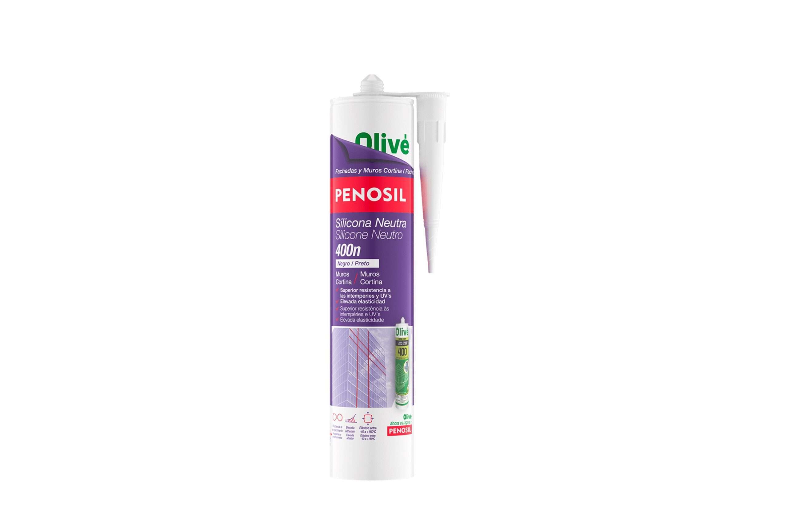 TUBO SILICONE NEUTRO 400n PRETO "PENOSIL"
