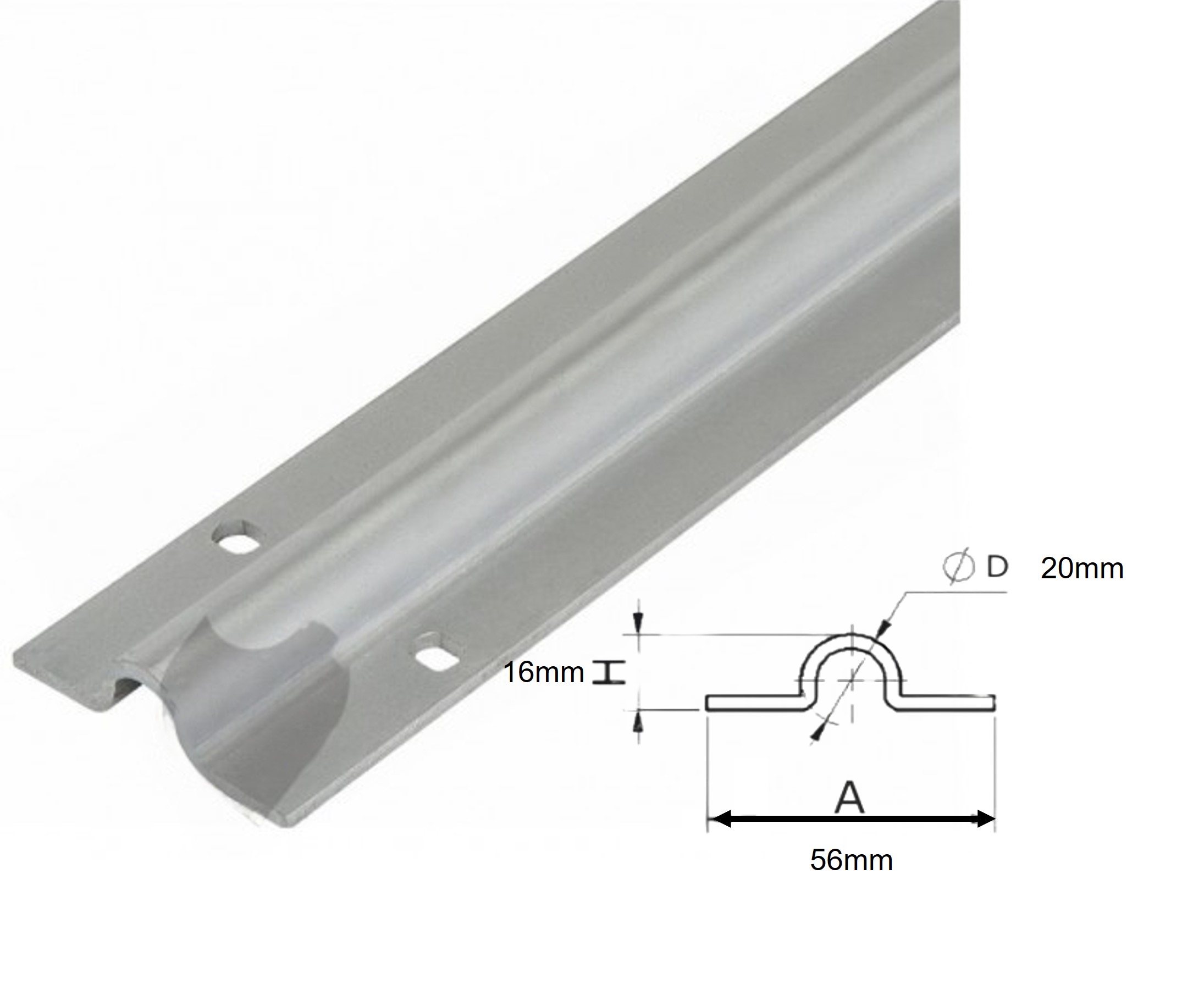 TRILHO APARAFUSAR TRIAPAR 20 INOX (3MTS) "CA"