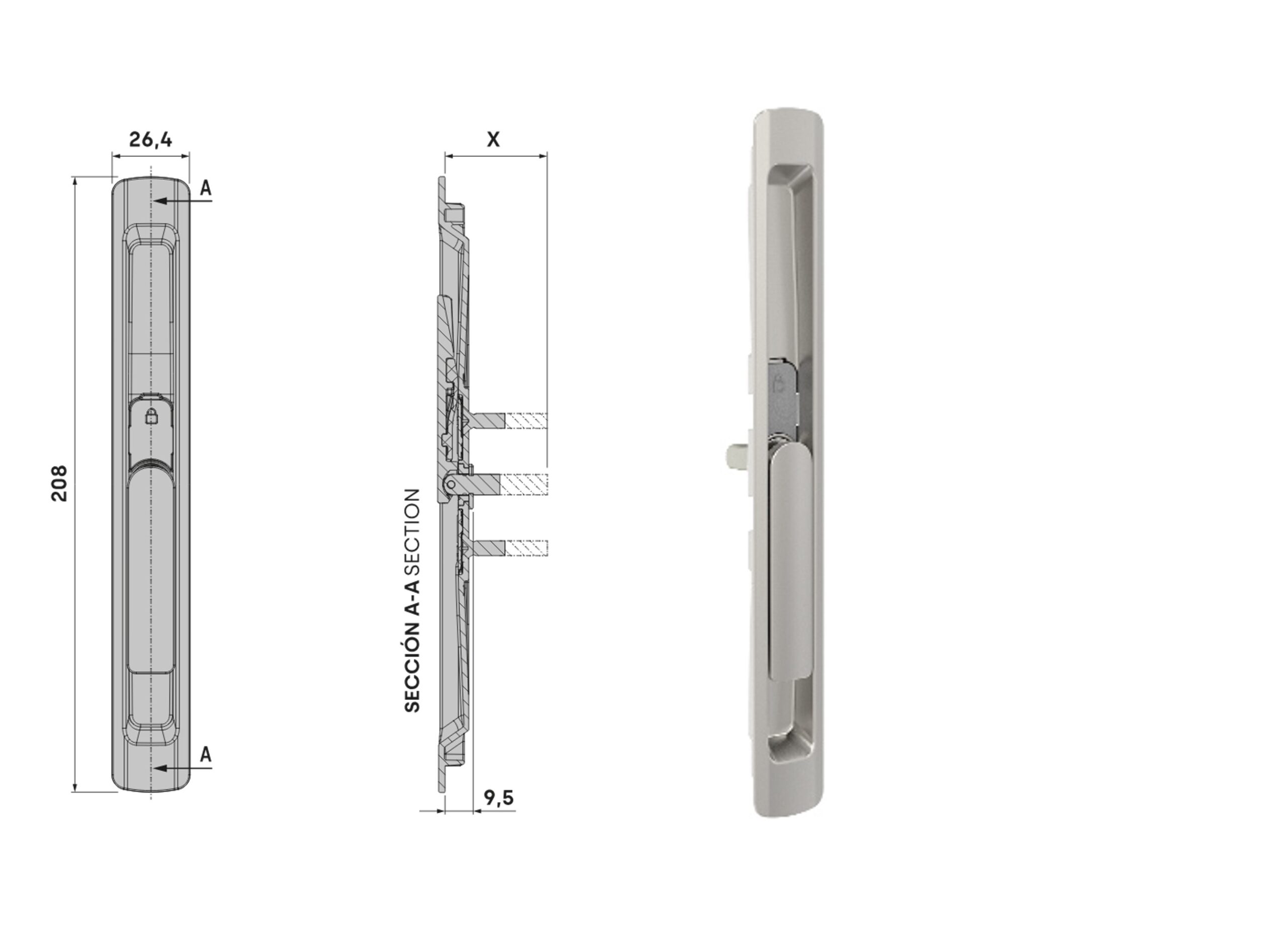 FECHO MULTIPONTO TITAN 034420 LAC.SILVER PLUS "STAC"